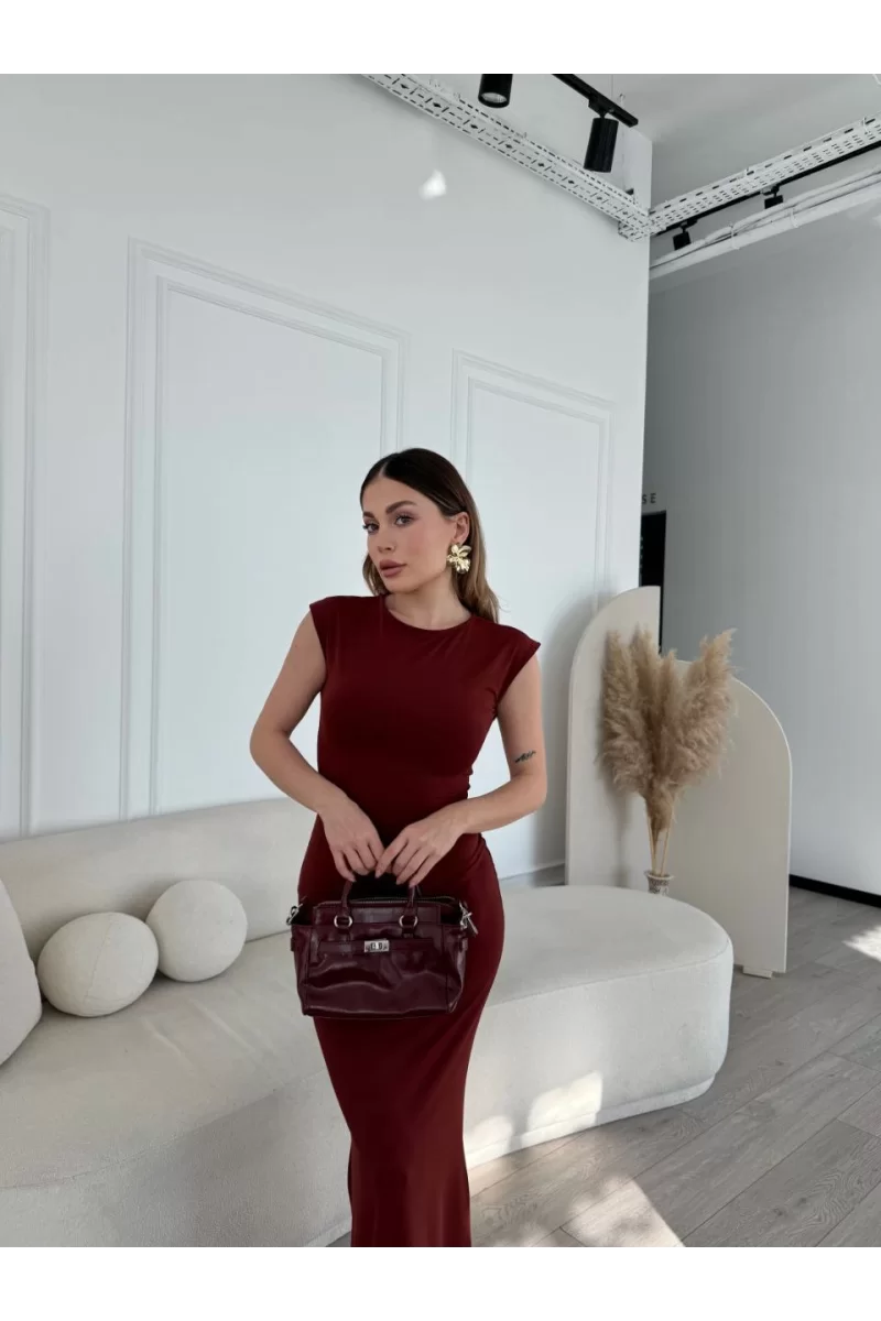 Kolsuz Uzun Likralı Elbise