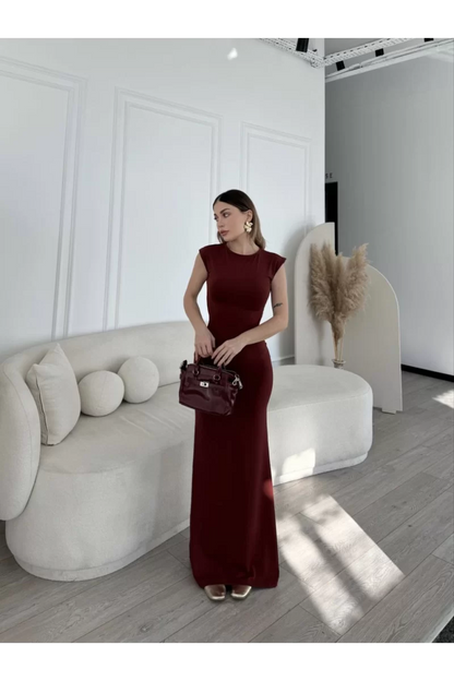 Kolsuz Uzun Likralı Elbise