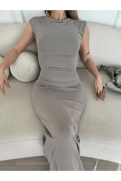 Kolsuz Uzun Likralı Elbise